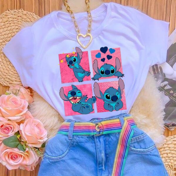 t-shirt feminina roupa adulto personagens stitch moda basica P ao GG